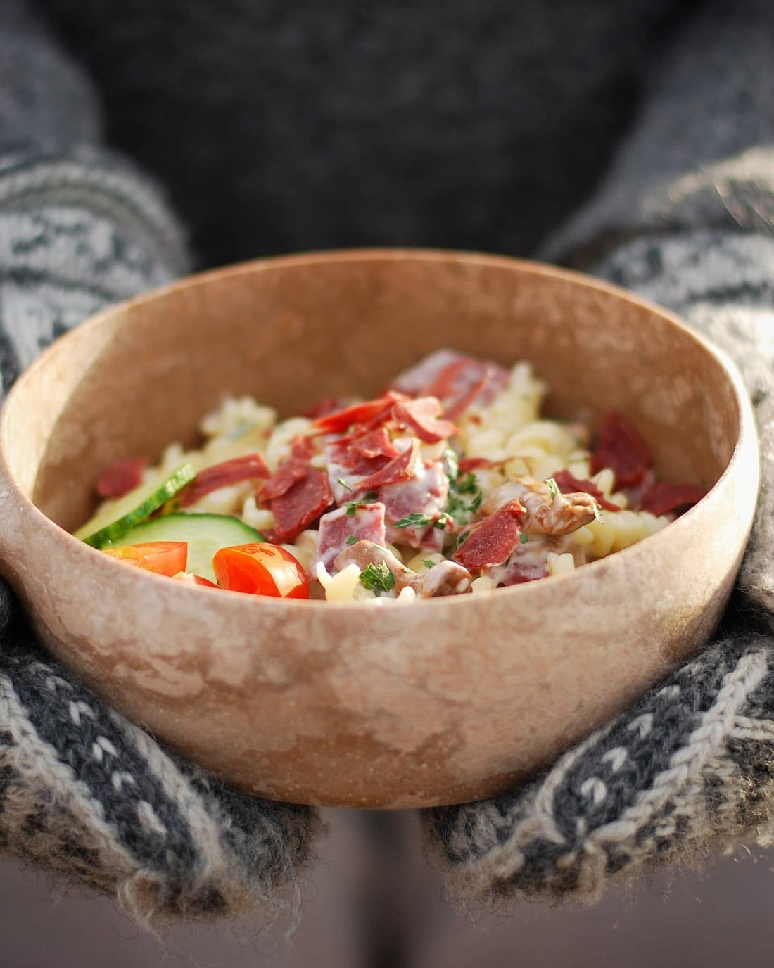 One pot pasta med katareller och wildchips.