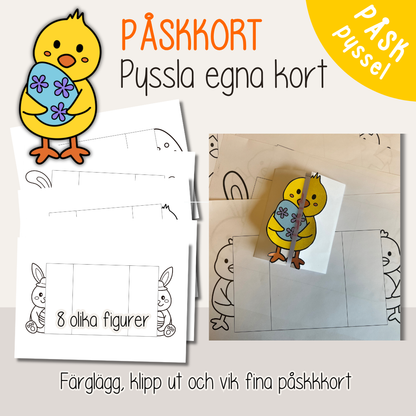 Påskkort att pyssla – 8 utskrivbara påskkort för barn