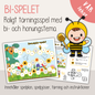 Tärningsspel med bin – Honungsbispelet (utskrivbart spel för barn)