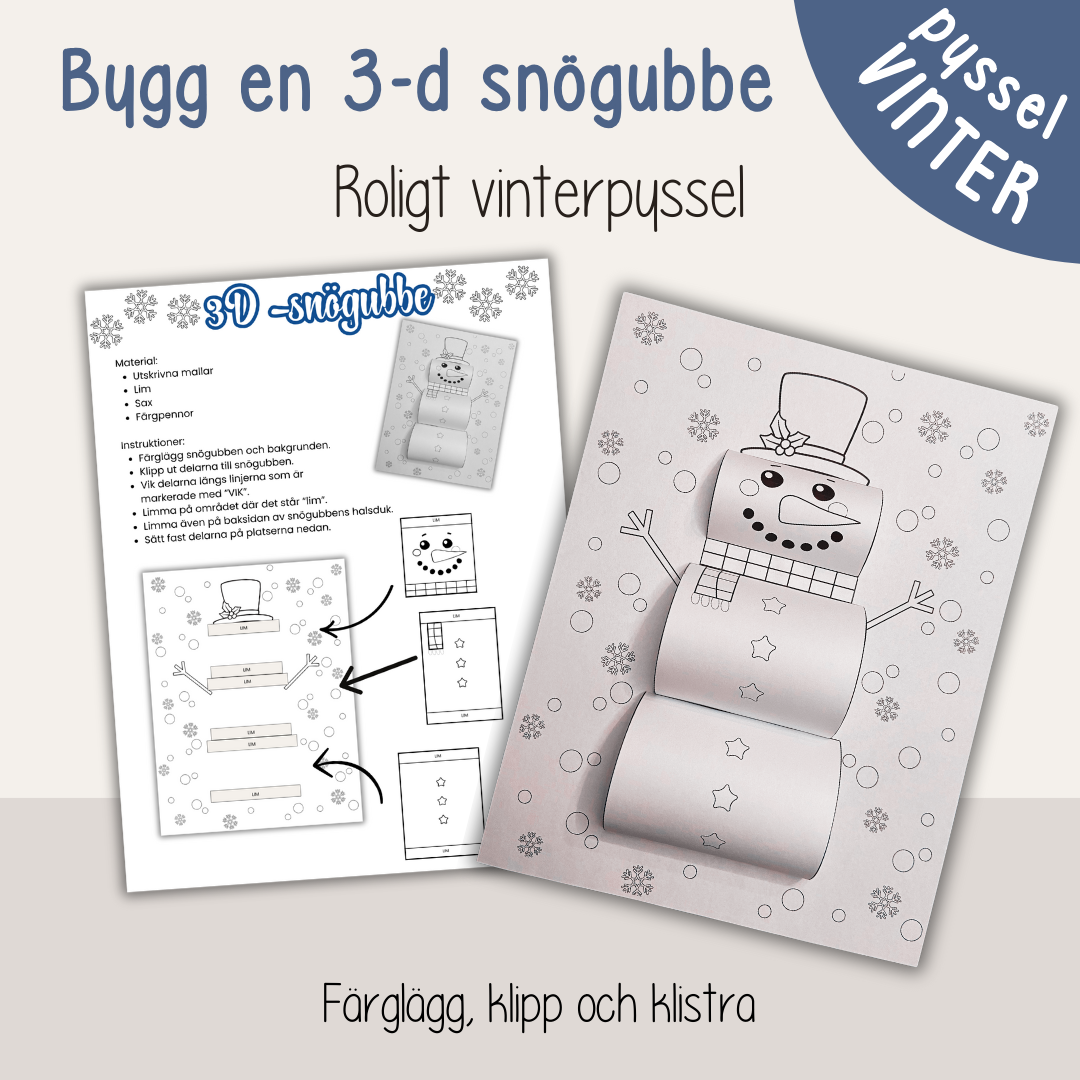 Vinterpyssel – skapa en rolig 3D-snögubbe