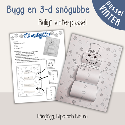 Vinterpyssel – skapa en rolig 3D-snögubbe