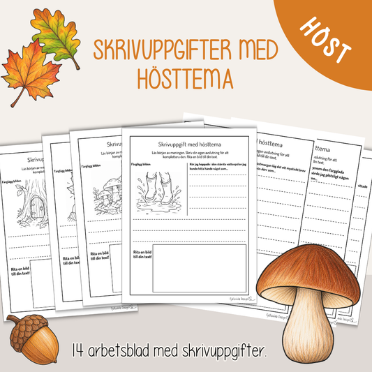 Skrivuppgifter med hösttema – 14 kreativa skrivövningar för barn