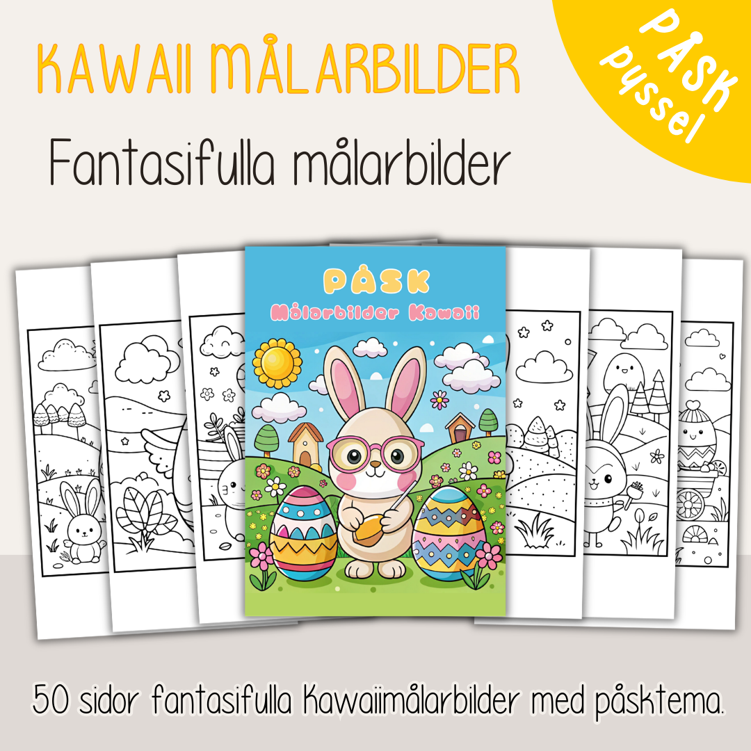 Kawaii påsk målarbilder – 50 söta målarbilder för barn att skriva ut
