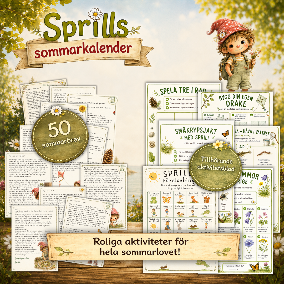 Sprills Sommarkalender – 50 sommarbrev fyllda med lek, natur och äventyr