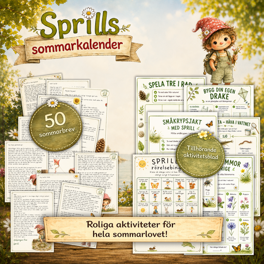 Sprills Sommarkalender – 50 sommarbrev fyllda med lek, natur och äventyr