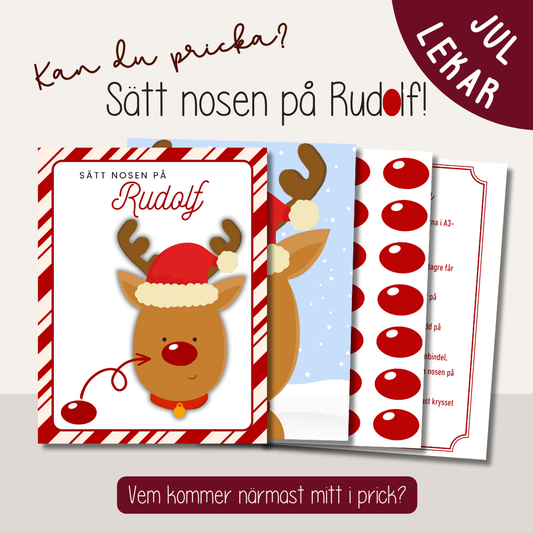 Sätt nosen på Rudolf – utskrivbar julaktivitet för barn och familj