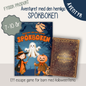 Halloweenäventyr 7-10 år - Äventyret med den hemliga Spökboken - Mysterium - Escape game för barn - Fysisk produkt