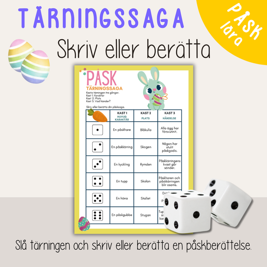 Tärningssaga påsk – kreativ skrivövning och berättarlek för barn