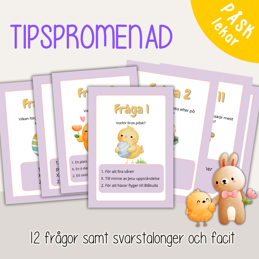 Tipspromenad påsk – 12 frågor om påsken för barn
