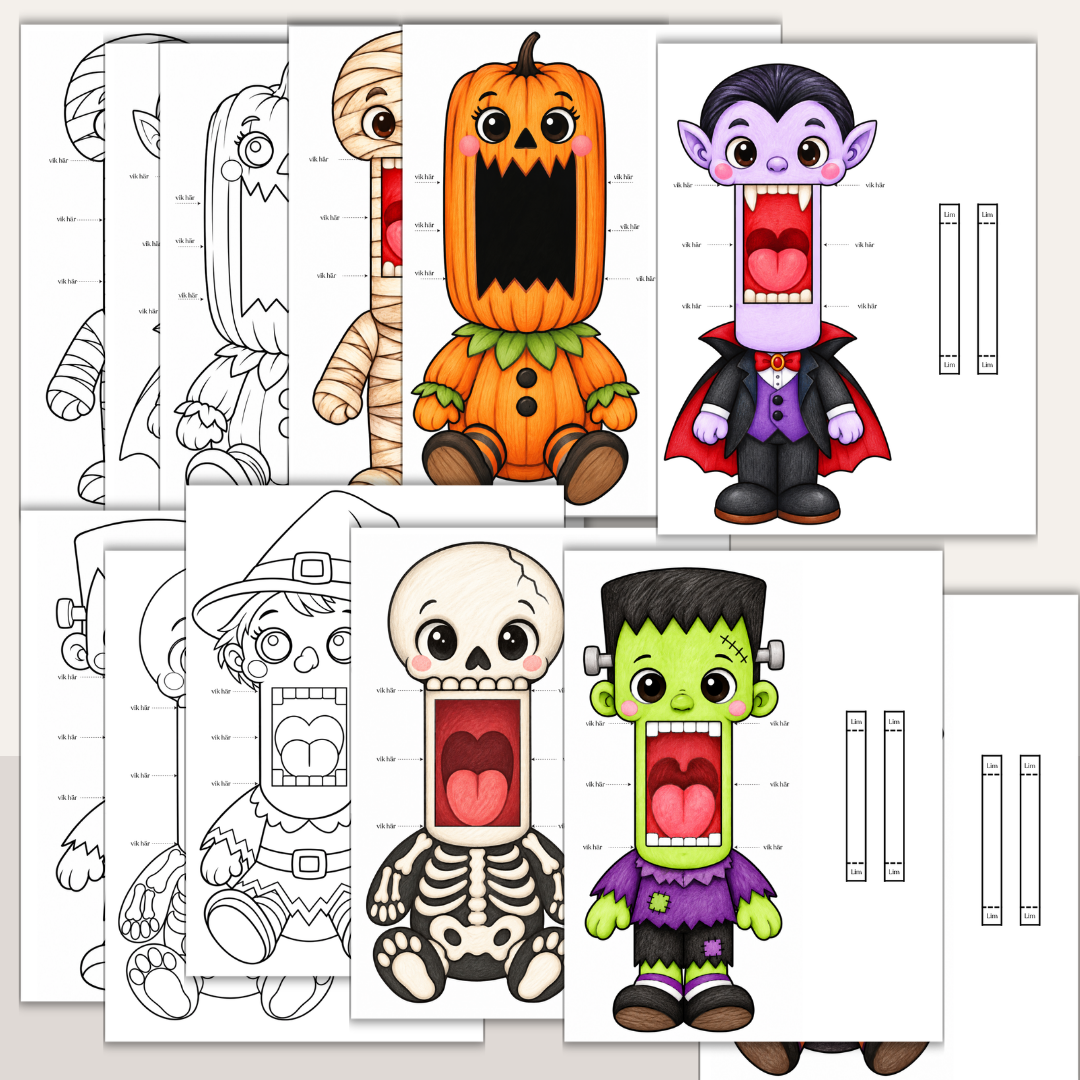 Halloweenpyssel för barn – skapa egna roliga Halloweenhanddockor