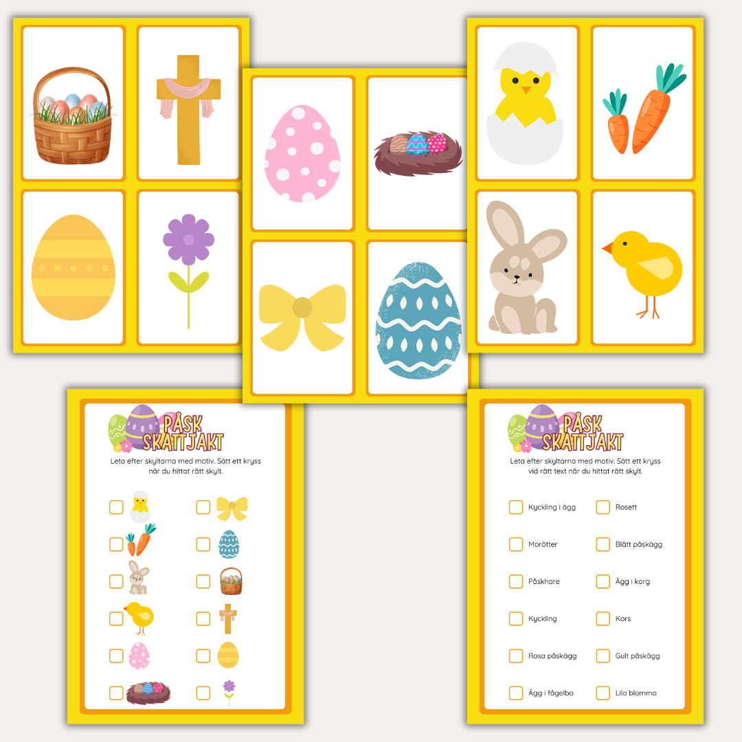 Påskskattjakt för barn – rolig påskaktivitet med 12 ledtrådar