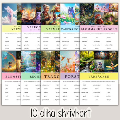 Skriv en vårberättelse – 10 skrivkort med inspiration för kreativt skrivande