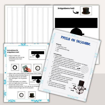 Vinterpyssel – pyssla en snögubbe av papper