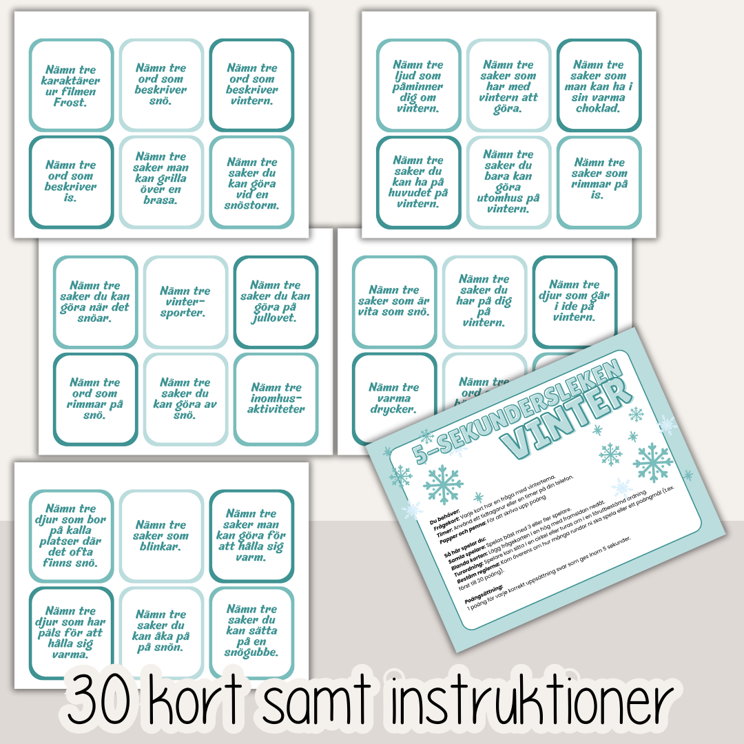 Vinterlek – 5-sekundersleken med vintertema