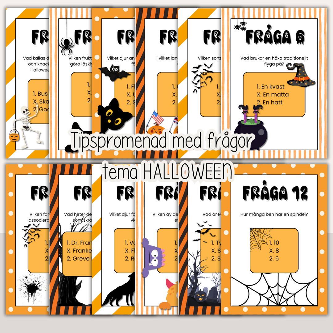 Halloween-tipspromenad – 12 roliga frågor för barn och familj
