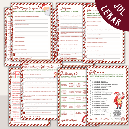 Utskrivbara jullekar och quiz – perfekt för julfesten, middagen eller familjekvällen