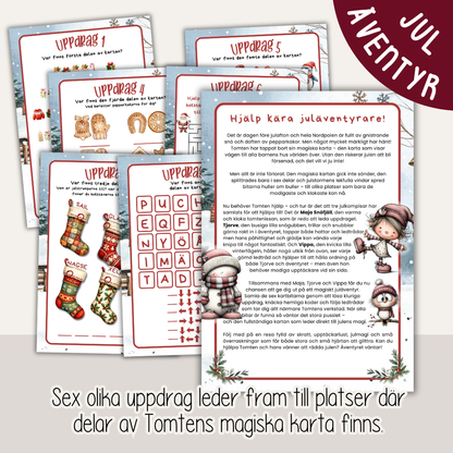 Utskrivbart juläventyr - Var är Tomtens magiska karta?