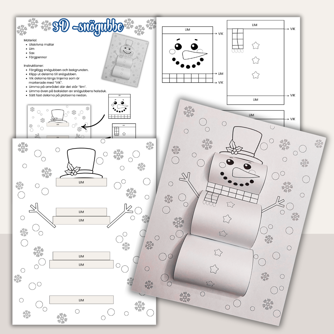 Vinterpyssel – skapa en rolig 3D-snögubbe