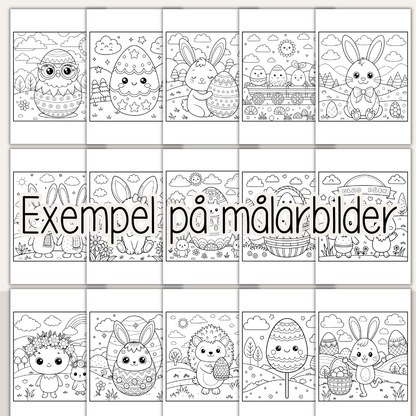 Kawaii påsk målarbilder – 50 söta målarbilder för barn att skriva ut