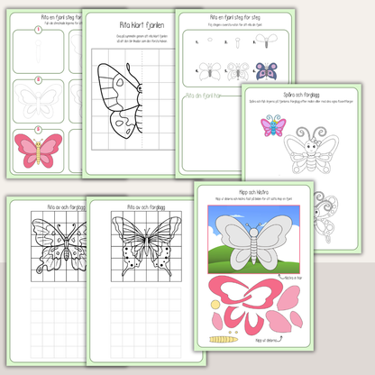 Fjärilspyssel för barn – 14 sidor pyssel med fjärilstema