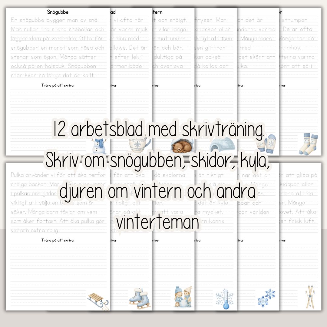 Vinter – skrivträning med vintertema