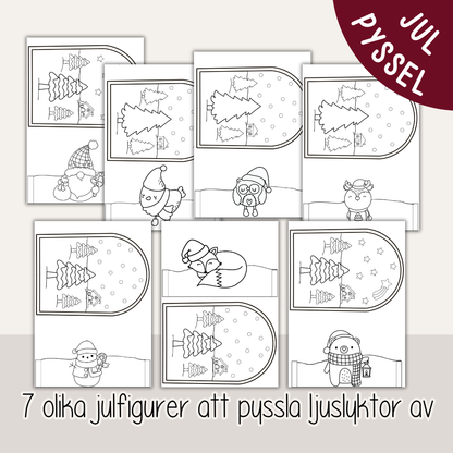 Utskrivbart julpyssel – gör egna ljuslyktor med julmotiv