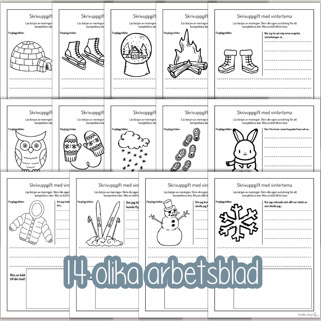 Vinter – skrivuppgifter med vintertema