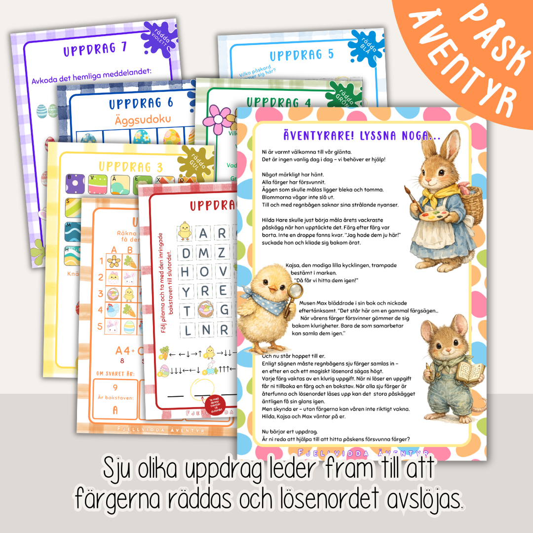 Påskens försvunna färger – Påskäventyr och klurig äggjakt för barn (7–10 år)