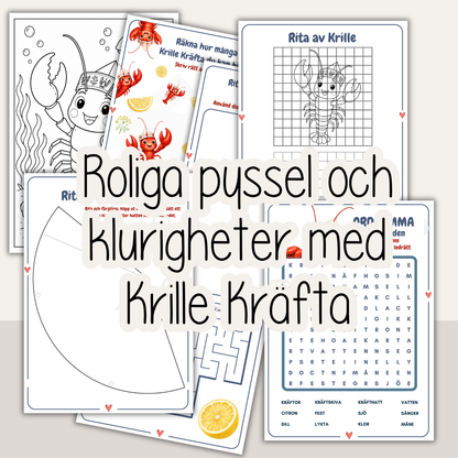 Kräftan Krilles pysselhäfte – Pyssel till kräftskiva för barn