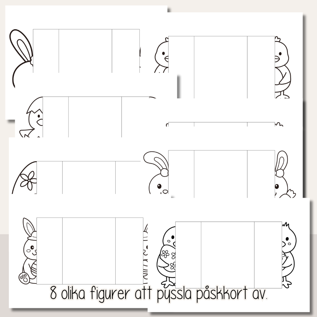 Påskkort att pyssla – 8 utskrivbara påskkort för barn