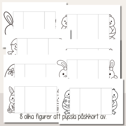 Påskkort att pyssla – 8 utskrivbara påskkort för barn