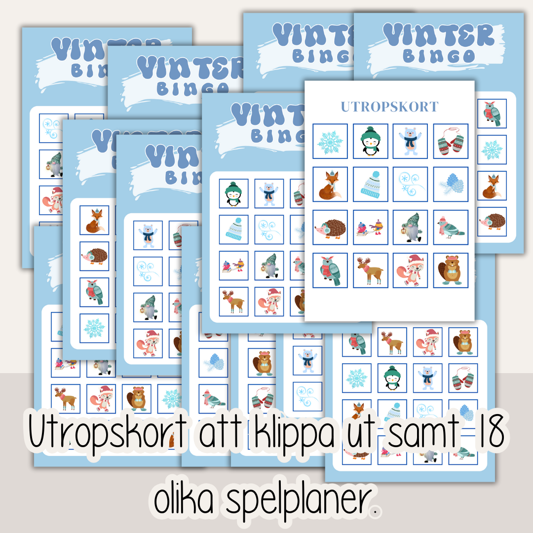 Vinterbingo – spela bingo med vinterfigurer
