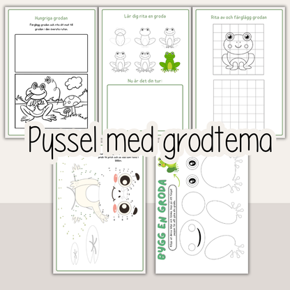 Grodans livscykel – arbetsblad och faktamaterial för barn (10 sidor)
