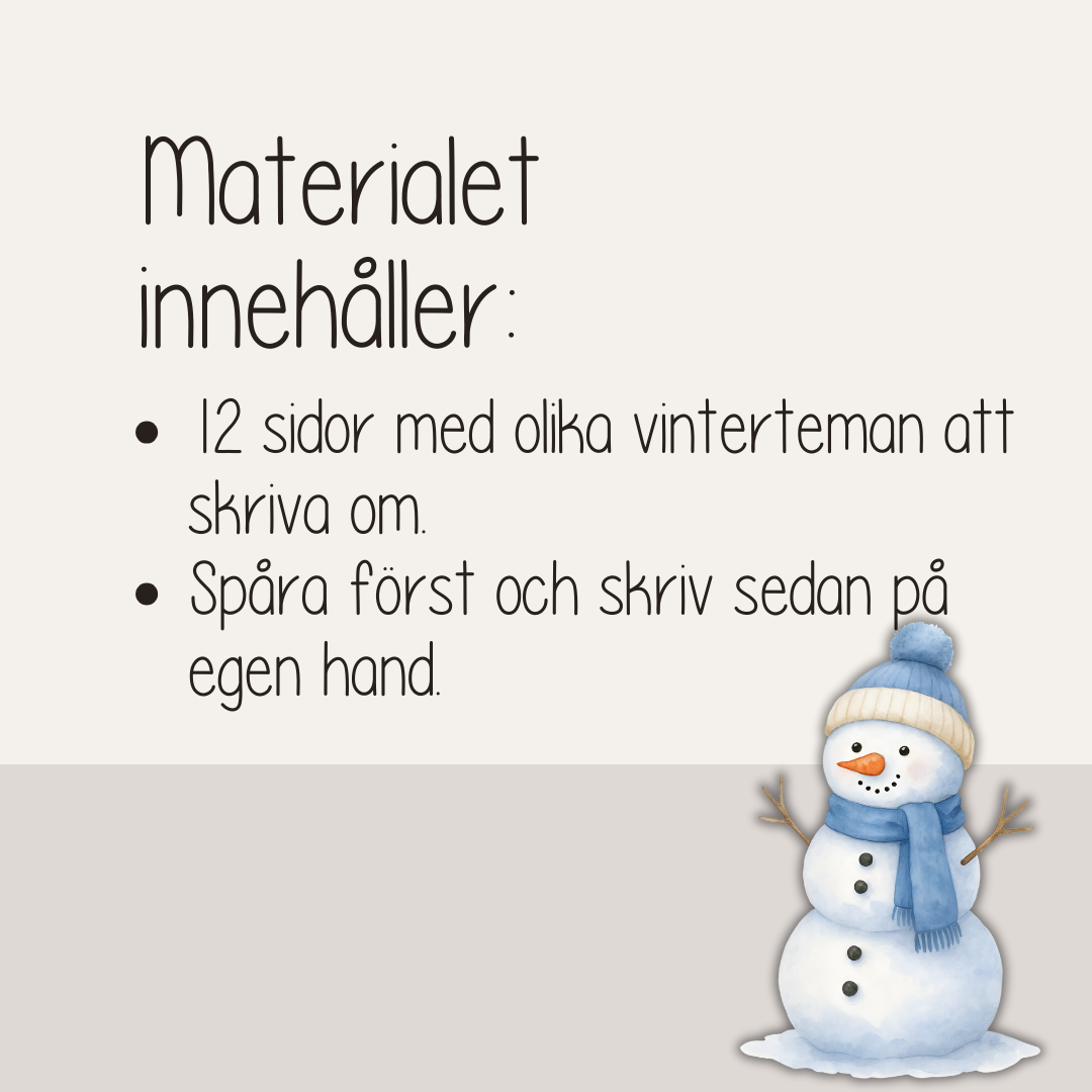 Vinter – skrivträning med vintertema