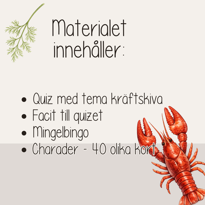 Lekar till kräftskivan – Charader, Mingelbingo & Quiz - Skriv ut