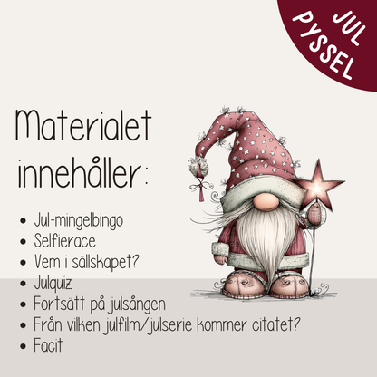 Utskrivbara jullekar och quiz – perfekt för julfesten, middagen eller familjekvällen