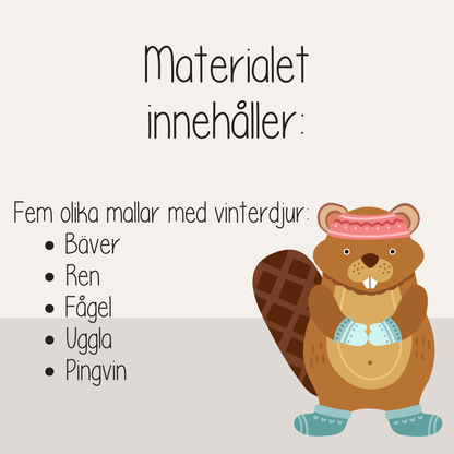 Vinterpyssel – klipp och klistra vinterdjur