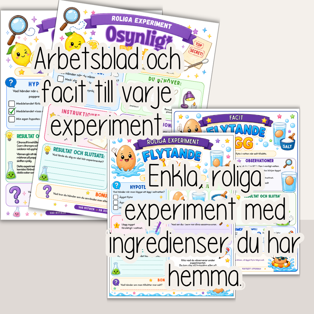 Roliga experiment för barn – 6 enkla experiment att göra hemma