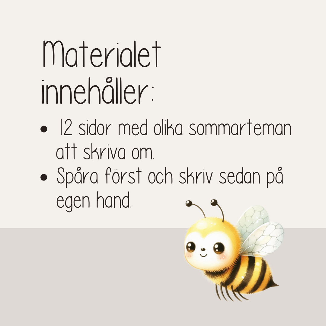 Skriva faktatexter – Sommar | 12 arbetsblad för skrivträning