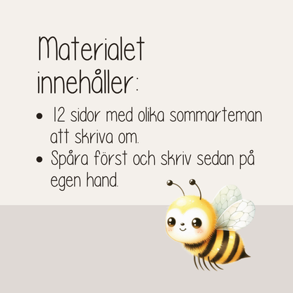 Skriva faktatexter – Sommar | 12 arbetsblad för skrivträning
