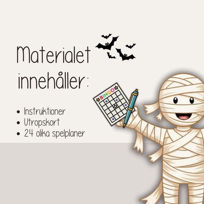 Utskrivbart Halloweenbingo – skärmfria stunder med bus och skratt