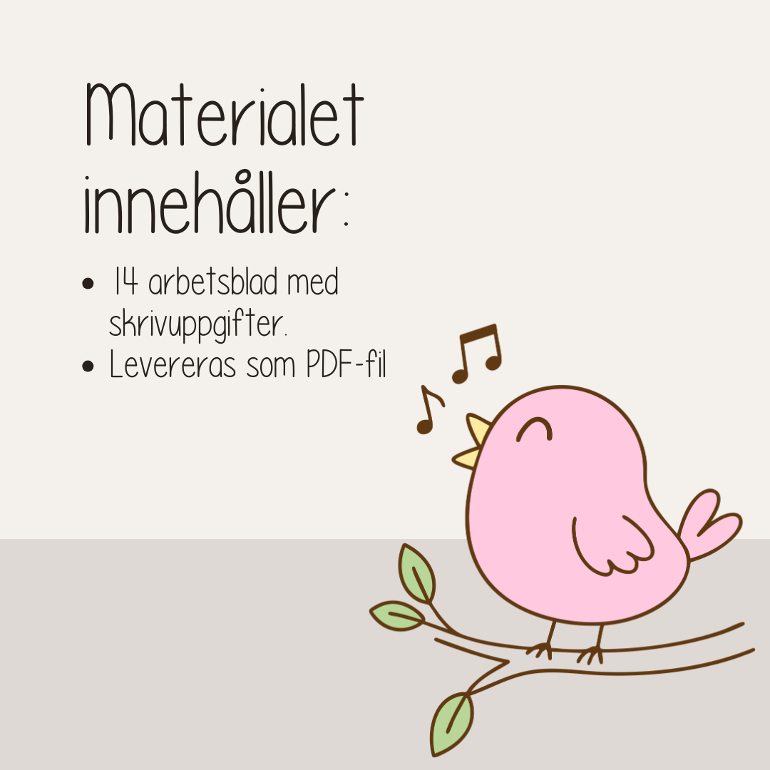 Våriga skrivövningar för barn – 14 kreativa arbetsblad där barn skriver och ritar berättelser