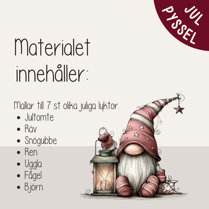 Utskrivbart julpyssel – gör egna ljuslyktor med julmotiv