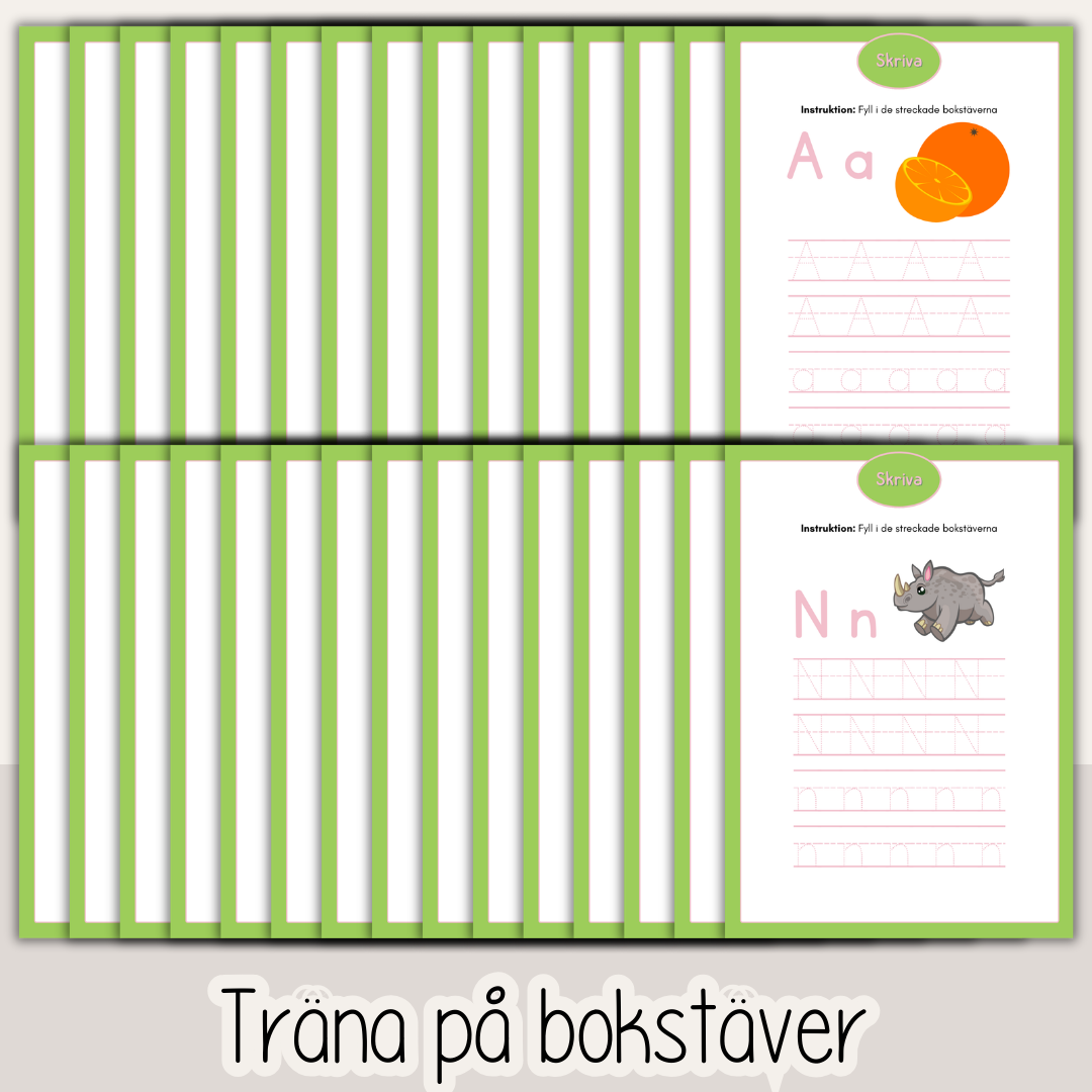 Vårtema – arbetshäfte med 53 arbetsblad för barn | läsa, skriva och räkna