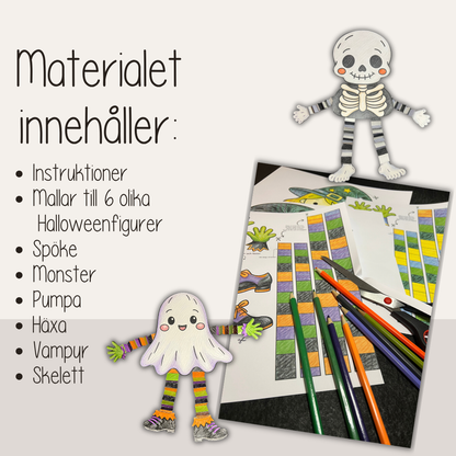 Halloweenpyssel för barn – skapa egna sprattelfigurer