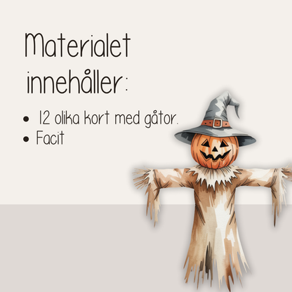 Halloweengåtor för barn – utskrivbart pyssel med halloweenfigurer