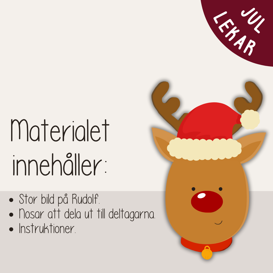 Sätt nosen på Rudolf – utskrivbar julaktivitet för barn och familj