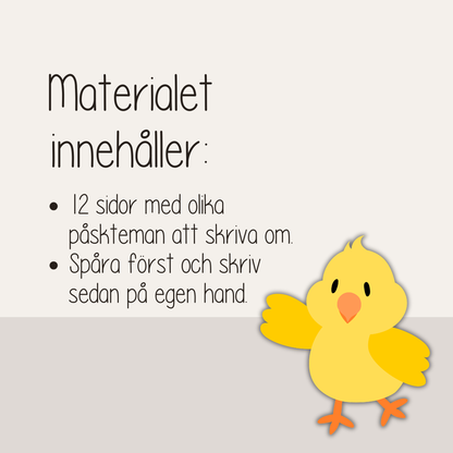 Skrivövningar påsk – 12 arbetsblad för barn | skrivträning och påsktema