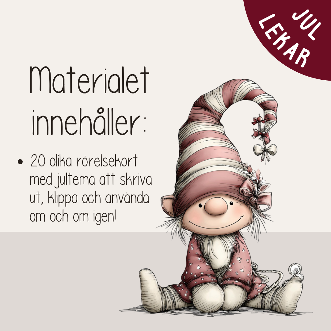 Juluppdragskort för barn – skriv ut roliga rörelseövningar och skärmfri lek