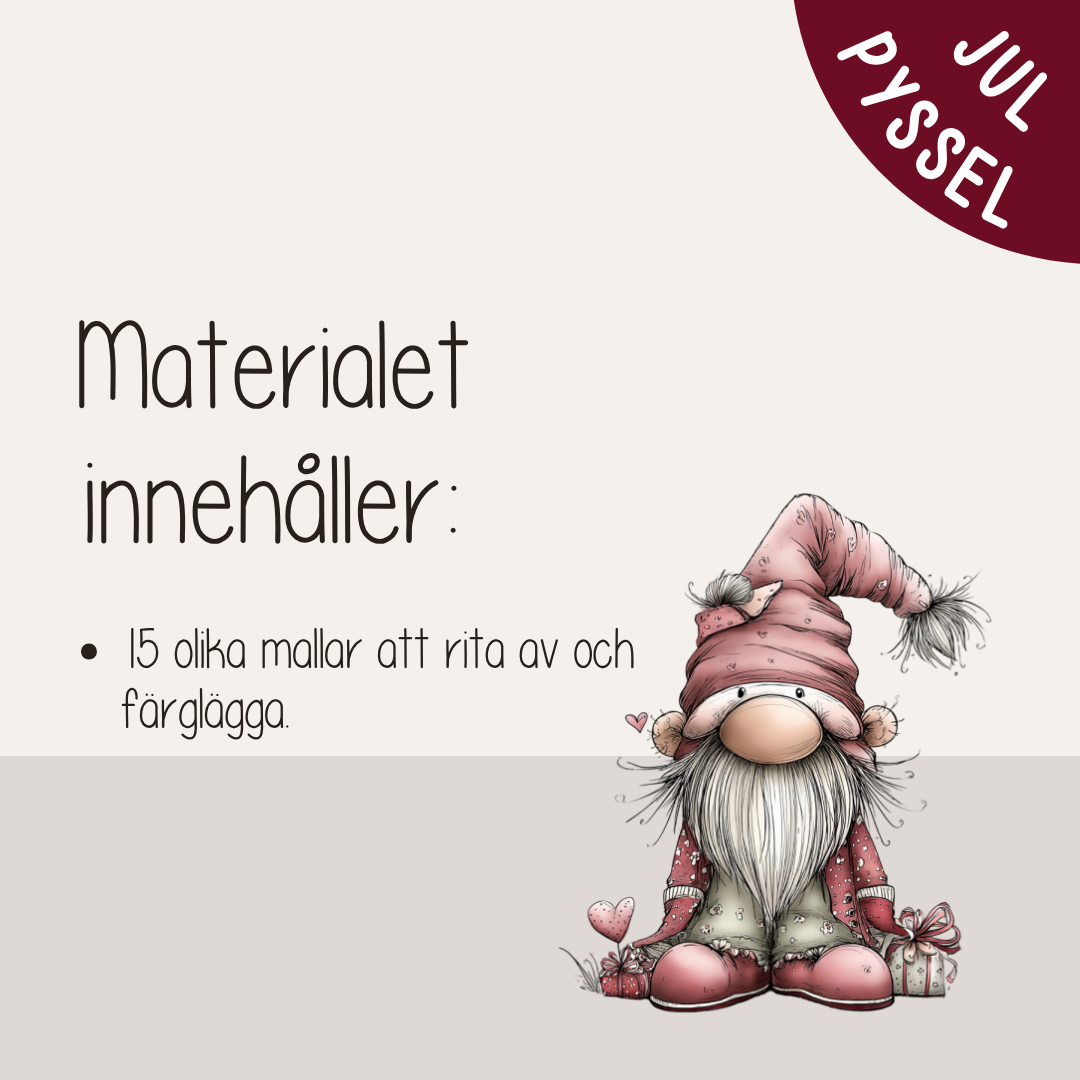 Julpyssel för barn – Rita julbilder med rutnät (15 utskrivbara motiv)